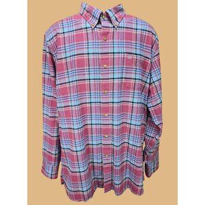 Southern Tide Mens Classic Fit Pink Plaid Shirt Large